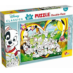 Lisciani, Puzzle pour enfants à partir de 4 ans, 60 pièces, 2 en 1 Double Face Recto / Verso avec le dos à colorier - Disney 101 Dalmatiens 86528