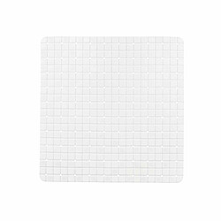 Berilo Tapis de Douche Antidérapant Carreaux Blanc PVC 50,3 x 50,3 x 0,7 cm (6 Unités)