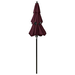 Acheter ComfortXL Parasol à 3 Niveaux Avec Mât En Aluminium Bordeaux 2 M