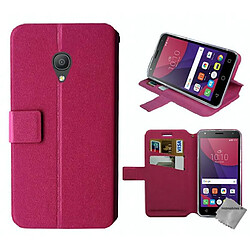 Htdmobiles Housse etui portefeuille pour Alcatel One Touch Pixi 4 3G (5.0) + film ecran - ROSE