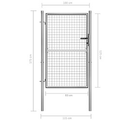 Acheter vidaXL Porte de jardin Acier galvanisé 105x175 cm Argenté