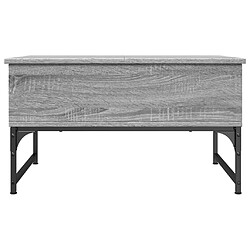 ComfortXL Table Basse Sonoma Gris 70x50x40 Cm Bois D'ingénierie Et Métal pas cher