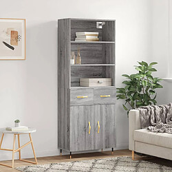 vidaXL Buffet haut Sonoma gris 69,5x34x180 cm Bois d'ingénierie