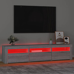 Acheter vidaXL Meuble TV avec lumières LED Sonoma gris 180x35x40 cm