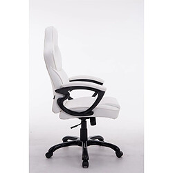 Avis Decoshop26 Fauteuil de bureau sur roulettes design Gaming siège rembourré jusqu’à 180 kg en PVC blanc 10_0002423