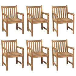 Maison Chic Lot de 6 Chaises de jardin avec coussins | Fauteuil chaises d'extérieur beige Bois de teck solide -GKD68489