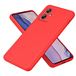 Htdmobiles Coque pour Motorola Moto G54 5G - housse etui silicone gel fine + film ecran - ROUGE