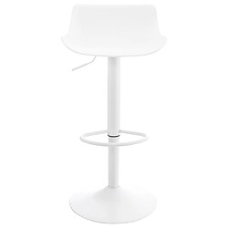 Avis Decoshop26 Tabourets de bar x4 avec repose-pieds hauteur réglable desing moderne en plastique blanc et métal blanc 10_0004497