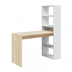 Dansmamaison Bureau d'angles + 5 niches Blanc/Chêne - POLUX