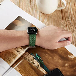 Avis Avizar Bracelet Apple Watch 38 et 40 mm aspect Cuir tressé - Vert