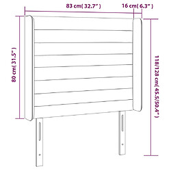 Acheter vidaXL Tête de lit avec oreilles Gris foncé 83x16x118/128 cm Tissu