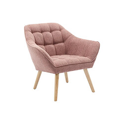 Avis Vente-Unique Fauteuil en tissu rose chiné CASERTA