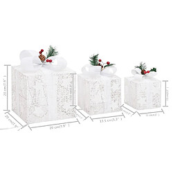 vidaXL Boîtes-cadeaux de Noël décoratives 3 pcs Extérieur Intérieur pas cher