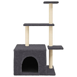 Helloshop26 Arbre à chat meuble tour grimper jouet grattage grattoir escalade plateforme avec griffoirs en sisal foncé 110 cm gris 02_0022644