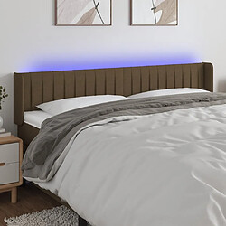 Maison Chic Tête de lit moderne à LED lumineuse pour chambre - Décoration de lit Marron foncé 183x16x78/88 cm Tissu -MN98060