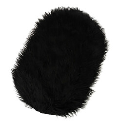 Faux laine tapis tapis de chevet tapis housse de siège en peluche noir pas cher