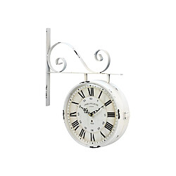 Avis Vente-Unique Horloge murale double face style vintage FAUBOURG en fer - L.34 x H.41,5 cm