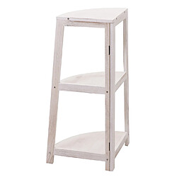 Acheter Mendler Étagère d'angle HWC-K44, Étagère sur pied Étagère de salon, 3 étagères, 80x37x37cm MDF en paulownia ~ blanc shabby