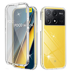 Htdmobiles Coque pour Xiaomi Redmi K70E 5G et Poco X6 Pro 5G - housse etui silicone gel fine 360 integrale (avant et arriere) + verre trempe - TRANSPARENT