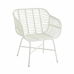 Mes Fauteuil 70x66x82 cm en rotin et fer blanc - YNOK