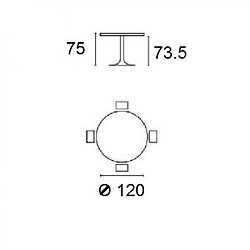 Inside 75 Table repas ronde PLANET en verre pas cher