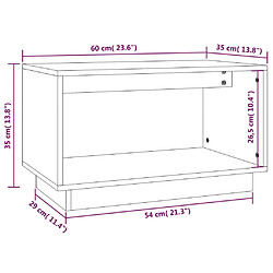 vidaXL Meuble TV Marron miel 60x35x35 cm Bois de pin massif pas cher