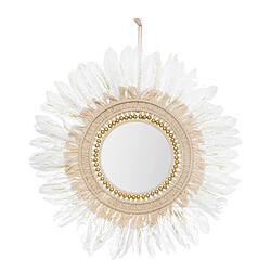 Miroir Or Plume Blanc D 50 cm - Feeric Christmas