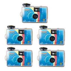 Gt Company GT Photo GT27WP Realishot Splash - Lot de 5 Appareils Photo Jetables Étanches - 27 Poses, Idéal pour Photos sous l'Eau et Extérieur - Gris