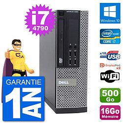 PC Dell 9020 SFF Intel Core i7-4790 RAM 16Go Disque Dur 500Go Windows 10 Wifi - Occasion