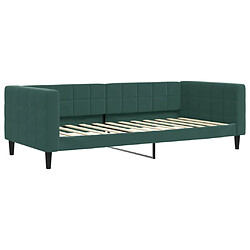 vidaXL Lit de repos sans matelas vert foncé 90x200 cm velours