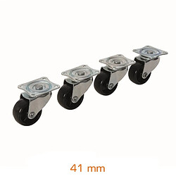 Fixman 4 roulettes pivotantes caoutchouc usage léger 41 mm 156197