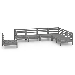 Maison Chic Salon de jardin 7 pcs - Table et chaises d'extérieur - Mobilier/Meubles de jardin Moderne Bois de pin massif Gris -MN13116