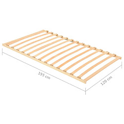 vidaXL Sommier à lattes sans matelas avec 13 lattes 120x200 cm pas cher