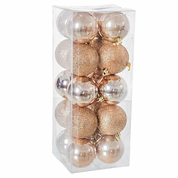 BigBuy Christmas Boules de Noël Cuivre Plastique 6 x 6 x 6 cm (20 Unités)