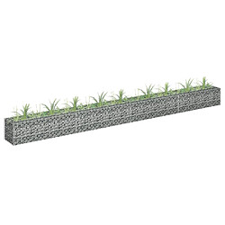 vidaXL Lit surélevé à gabion Acier galvanisé 360x30x30 cm