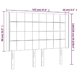 Acheter vidaXL Tête de lit avec oreilles Crème 147x16x118/128 cm Tissu