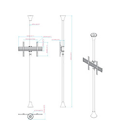 Acheter Kimex Support sol-plafond pour écran TV 32'' - 75'' - Vesa 600x400 - Hauteur max 240cm