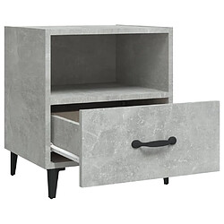 Maison Chic Table de chevet Table de Nuit Meuble de Rangement Gris béton Bois d'ingénierie pas cher