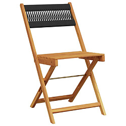 Avis vidaXL Chaises de bistrot lot de 2 noir bois d'acacia et corde