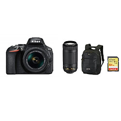 NIKON D5600 TWIN KIT AF-P 18-55MM F3.5-5.6G VR AF-P 70-300MM F4.5-6.3 ED VR DX (20062) + Backpack Black + 64GB SD card