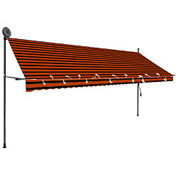 Maison Chic Auvent manuel rétractable,Store manuel de porte avec LED 400 cm Orange et marron -GKD20325