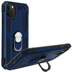 Avizar Coque Apple iPhone 11 Pro Max Antichoc Bi-matière Bague Support Vidéo bleu nuit