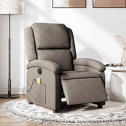 vidaXL Fauteuil de massage inclinable électrique Taupe Tissu