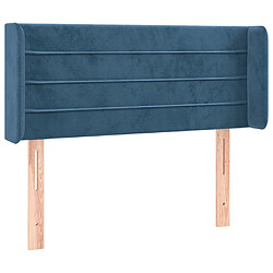 Maison Chic Tête de lit scandinave avec oreilles,meuble de chambre Bleu foncé 93x16x78/88 cm Velours -MN43192