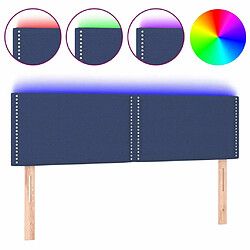 Maison Chic Tête de lit scandinave à LED,meuble de chambre Bleu 144x5x78/88 cm Tissu -MN10801