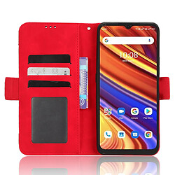 Etui en PU fermoir magnétique double, anti-rayures avec support et porte-cartes pour votre Umidigi Power 7/7S - rouge