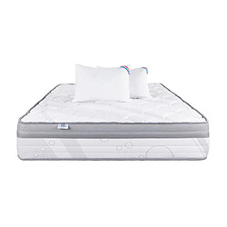 LUXURY LITERIE Matelas 160x200 cm, ViscoPlus, 26 cm, mémoire de forme, ferme, face été/hiver + 2 oreillers