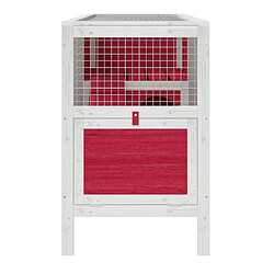 Acheter vidaXL Clapier rouge 103x44x69,5 cm bois de pin massif