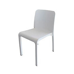 Pegane Lot de 6 chaises de jardin empilables en résine coloris blanc - Longueur 48 x Profondeur 53 x Hauteur 80 cm