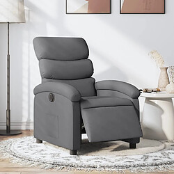 vidaXL Fauteuil inclinable électrique Gris foncé Tissu